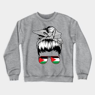 Palestine messy bun Crewneck Sweatshirt